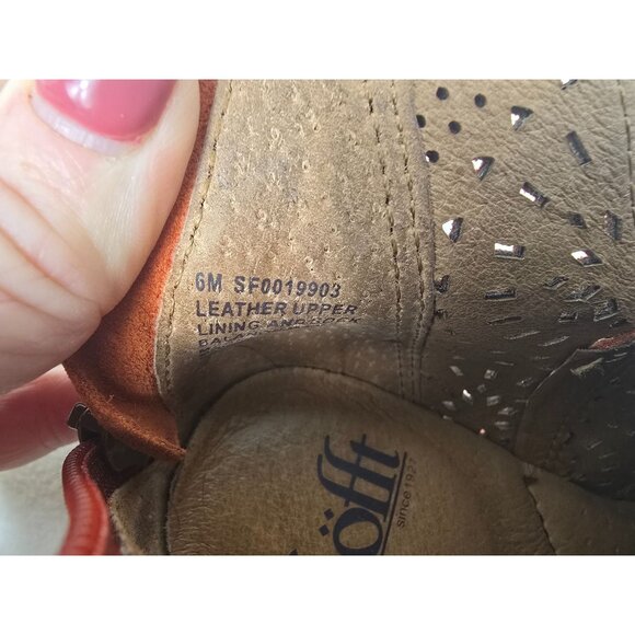 Sofft Barrosa Sunset Orange Suede Leather Ankle Boots Size 6 - Picture 6 of 6